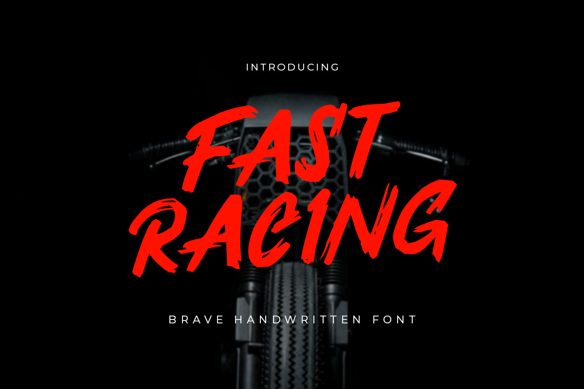 Fast Racing - Brave Handwritten Font Fast Racing - Brave Handwritten Font