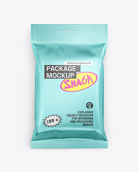 Matte Metallic Snack Package Mockup - Digital product mockup