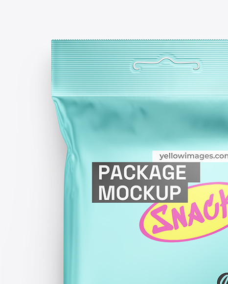 Matte Metallic Snack Package Mockup