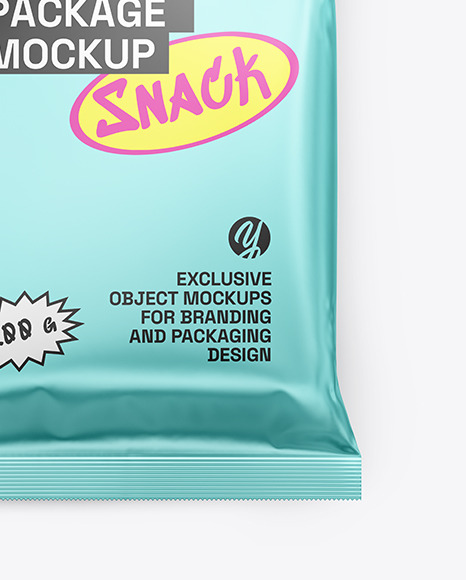 Matte Metallic Snack Package Mockup