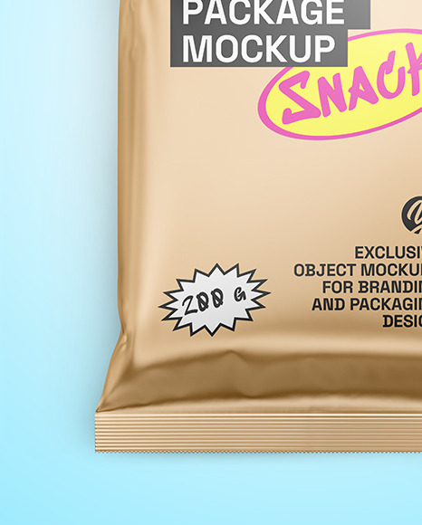 Matte Metallic Snack Package Mockup
