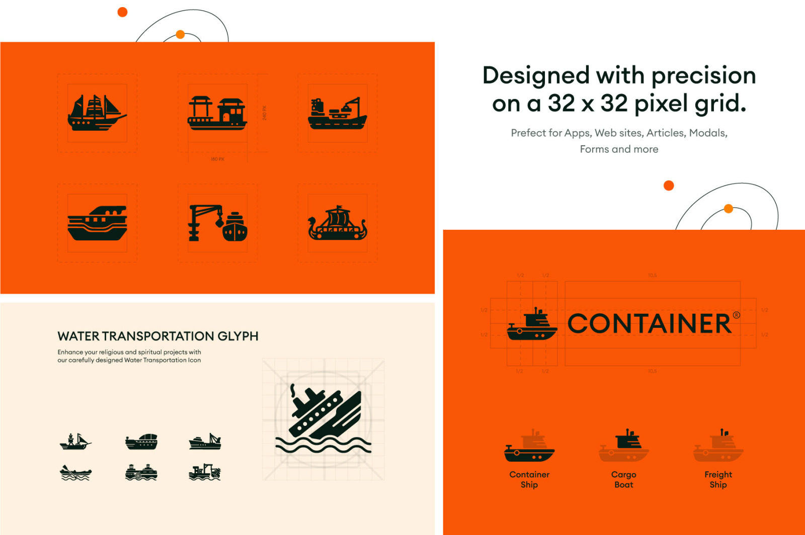 Water Transportation Icons Water Transportation Icons
