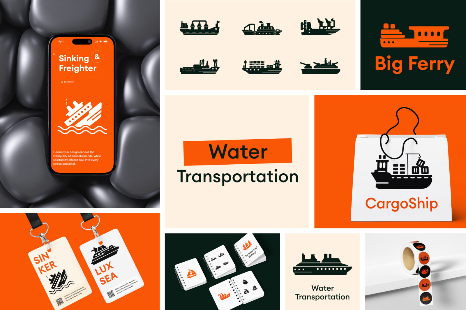 Water Transportation Icons Water Transportation Icons