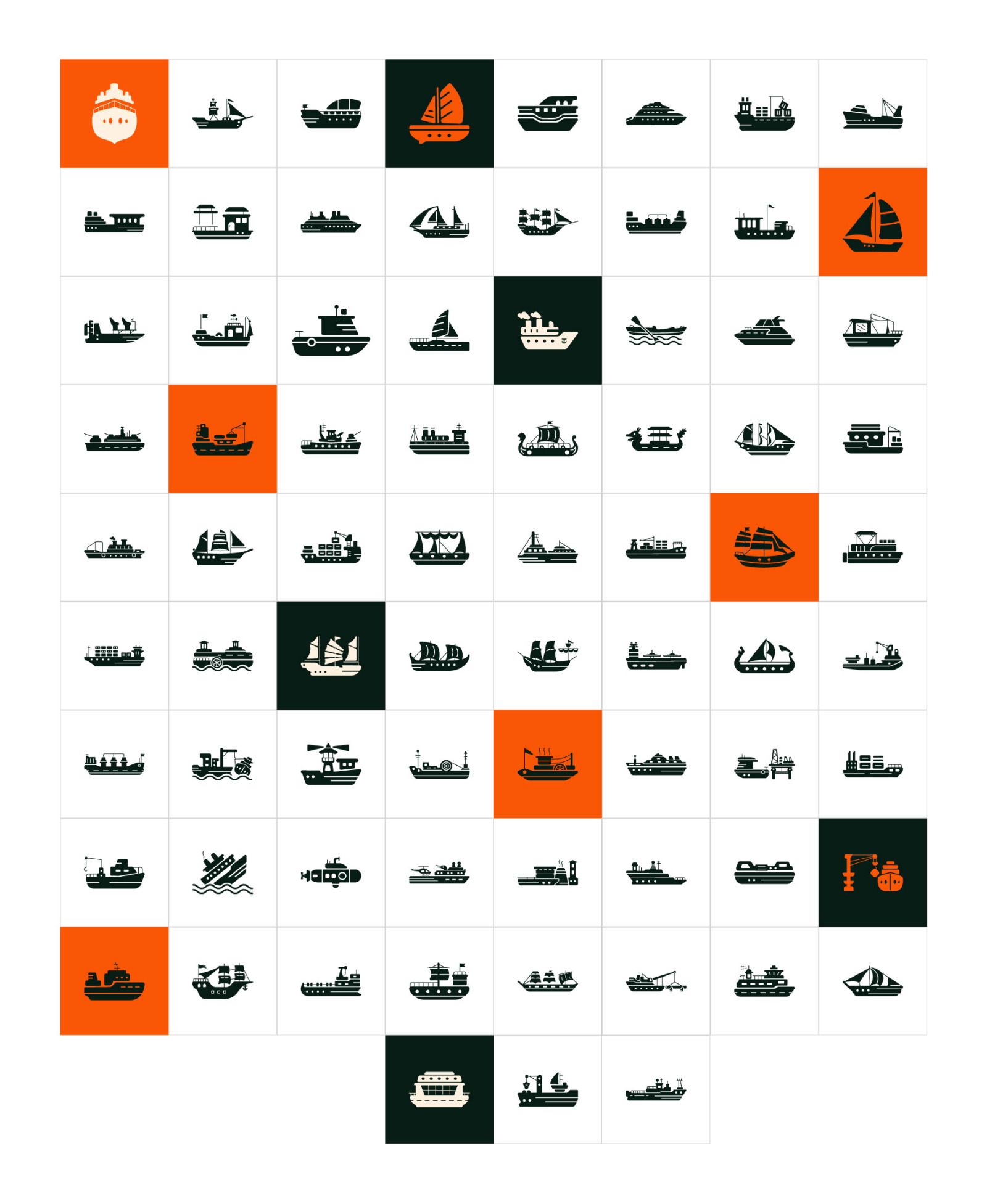 Water Transportation Icons Water Transportation Icons