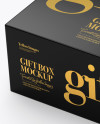 Opened Glossy Gift Box Mockup - Half Side View (High-Angle Shot)