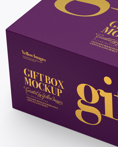 Opened Matte Gift Box Mockup - Half Side View