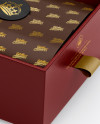 Opened Textured Gift Box Mockup - Half Side View