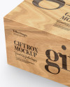 Opened Wooden Gift Box Mockup - Half Side View