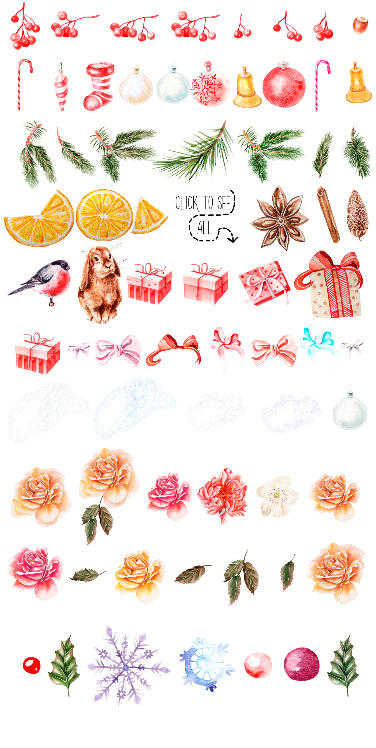 Hand Dawn Watercolor Christmas BUNDLE Hand Dawn Watercolor Christmas BUNDLE