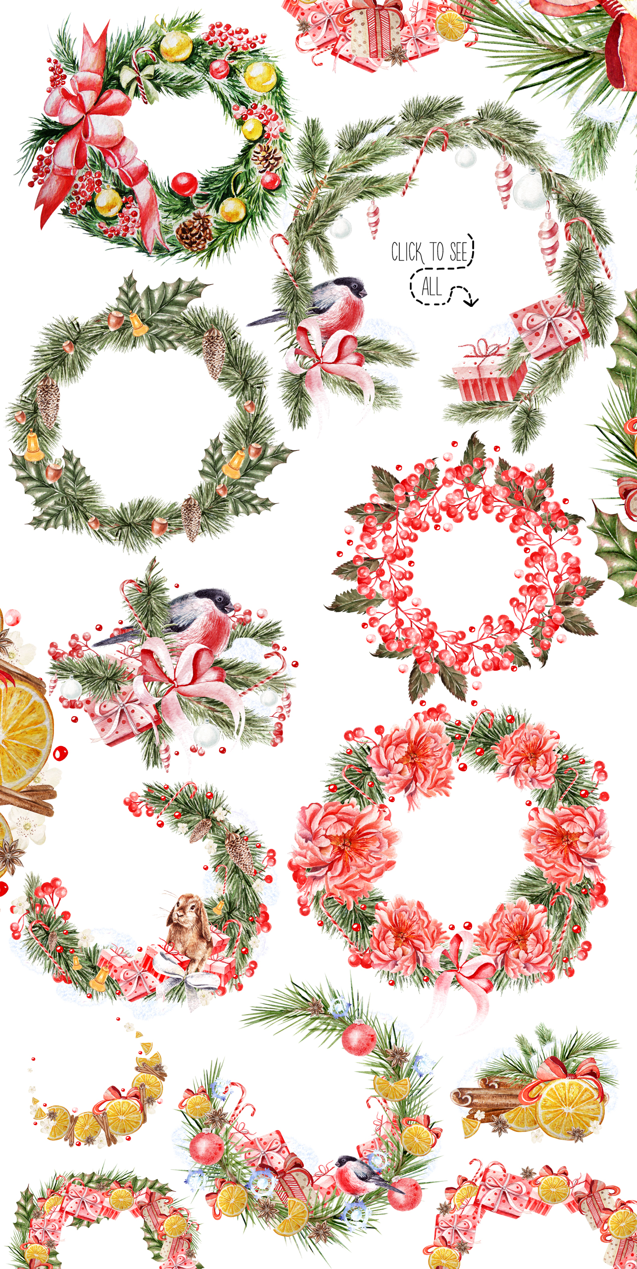 Hand Dawn Watercolor Christmas BUNDLE Hand Dawn Watercolor Christmas BUNDLE