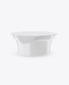 Glossy Plastic Cup With Foil Lid Mockup (High-Angle Shot)