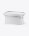 450g Plastic Container Mockup - Half Side View (High-Angle Shot)