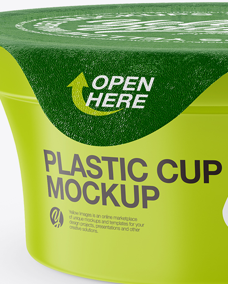 Matte Plastic Cup With Foil Lid Mockup (High Angle Shot)