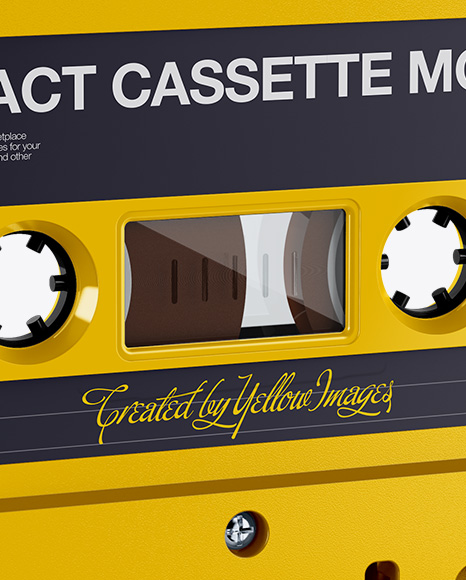 Compact Cassette Mockup - Half Side View