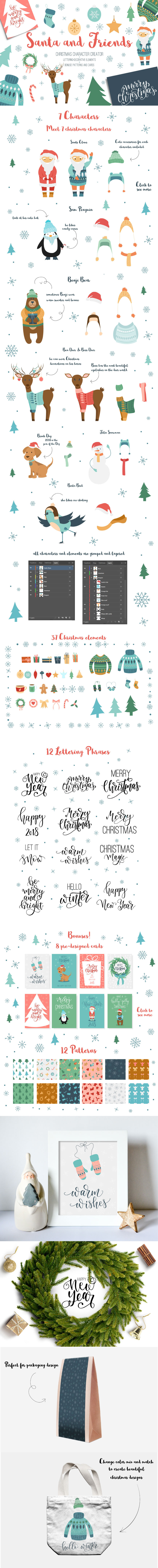 Santa and Friends. Christmas set Santa and Friends. Christmas set