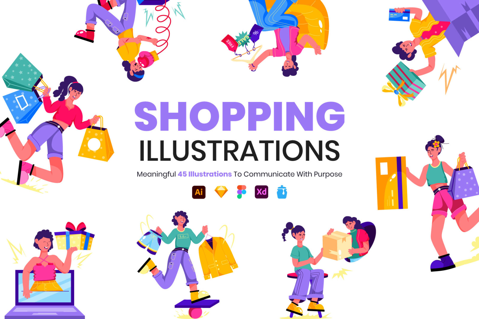 Shopping Illustration Set Shopping Illustration Set