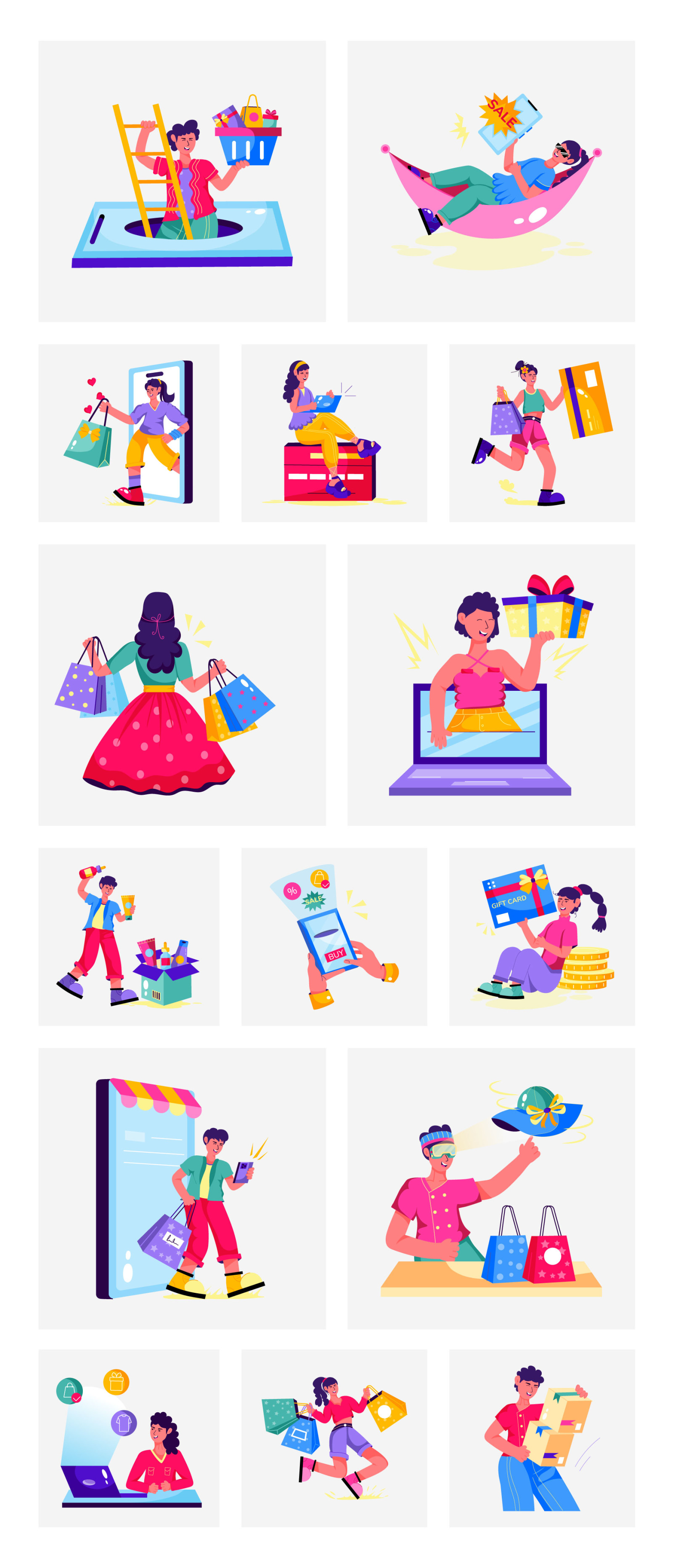 Shopping Illustration Set Shopping Illustration Set