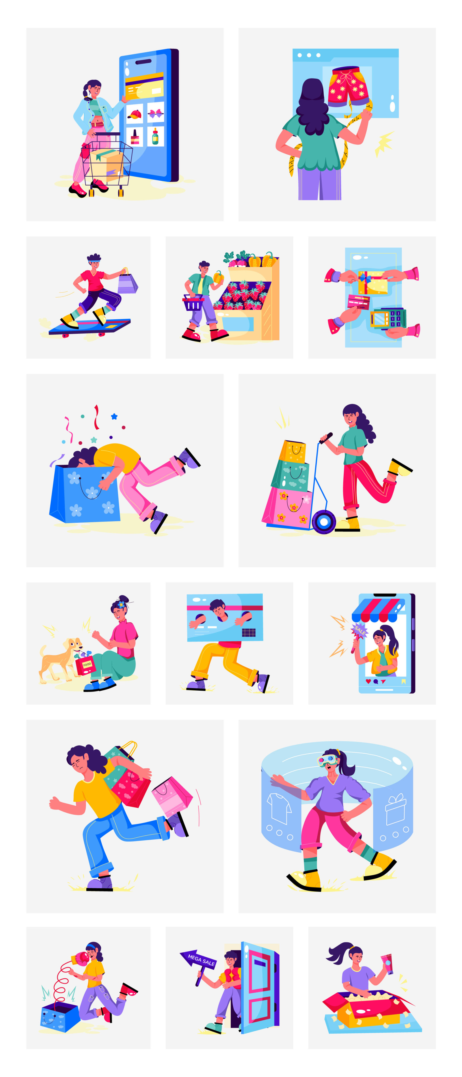 Shopping Illustration Set Shopping Illustration Set