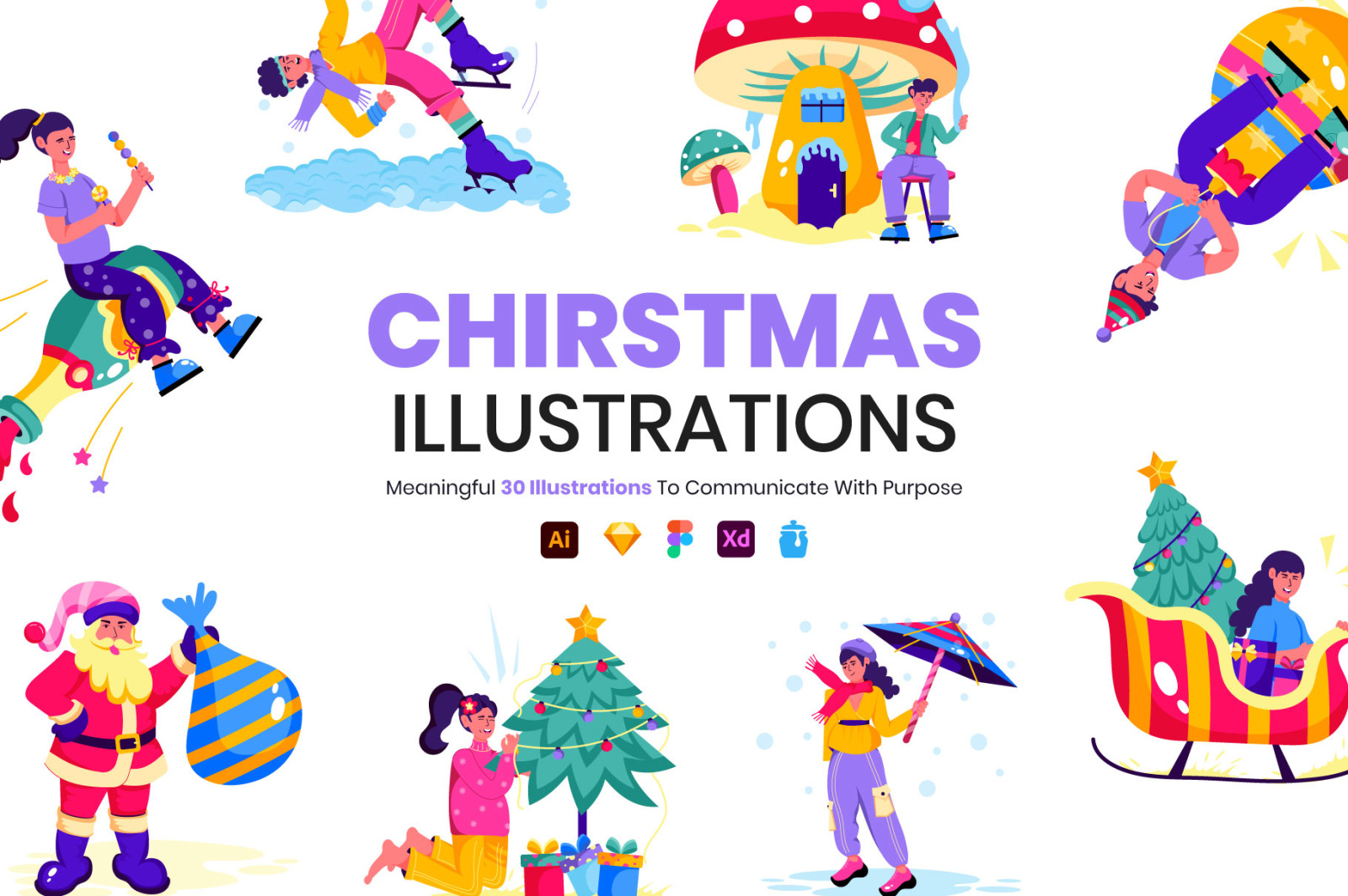 Christmas Characters Illustrations Christmas Characters Illustrations