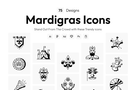 Mardi Grass Icon Set - Icon vectors