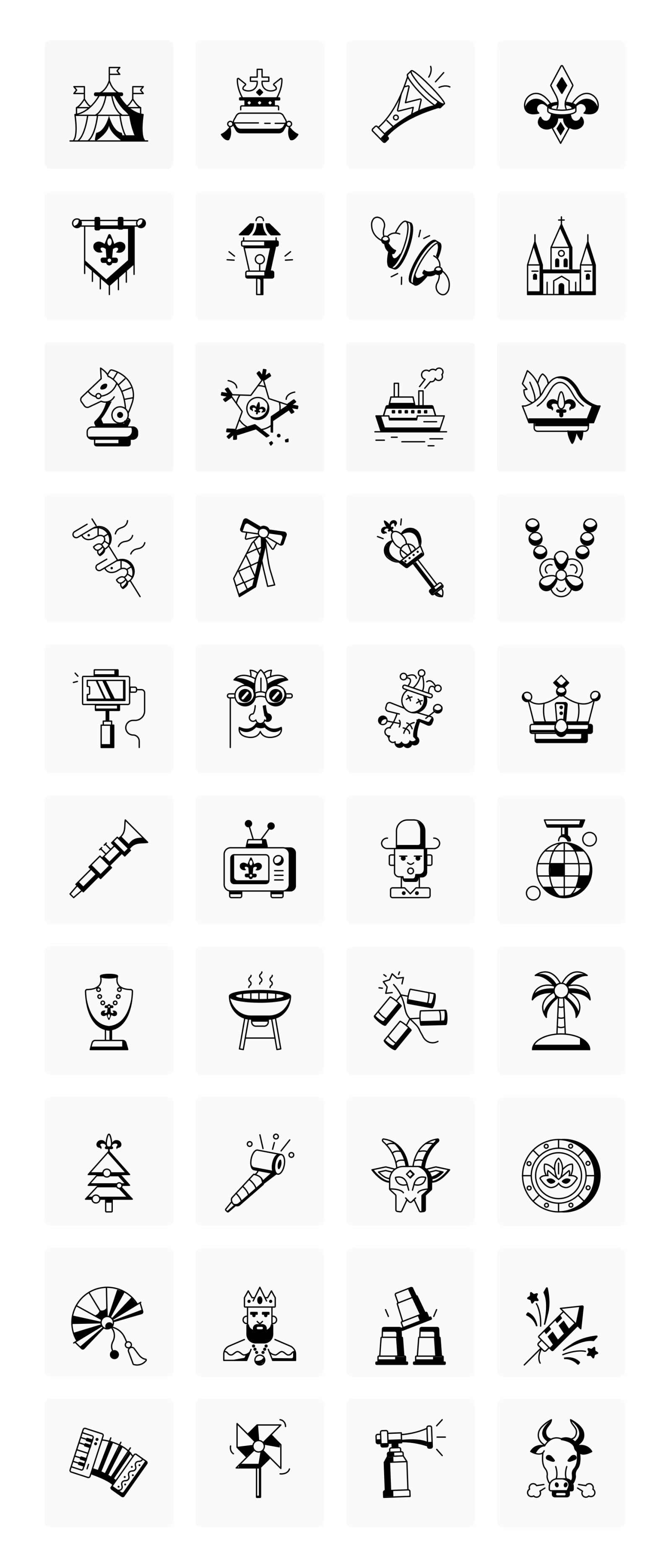 Mardi Grass Icon Set Mardi Grass Icon Set