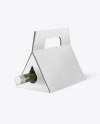 Triangular Corrugated Box with Wine Bottle Mockup