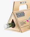 Triangular Corrugated Box with Wine Bottle Mockup