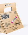 Triangular Corrugated Box with Wine Bottle Mockup