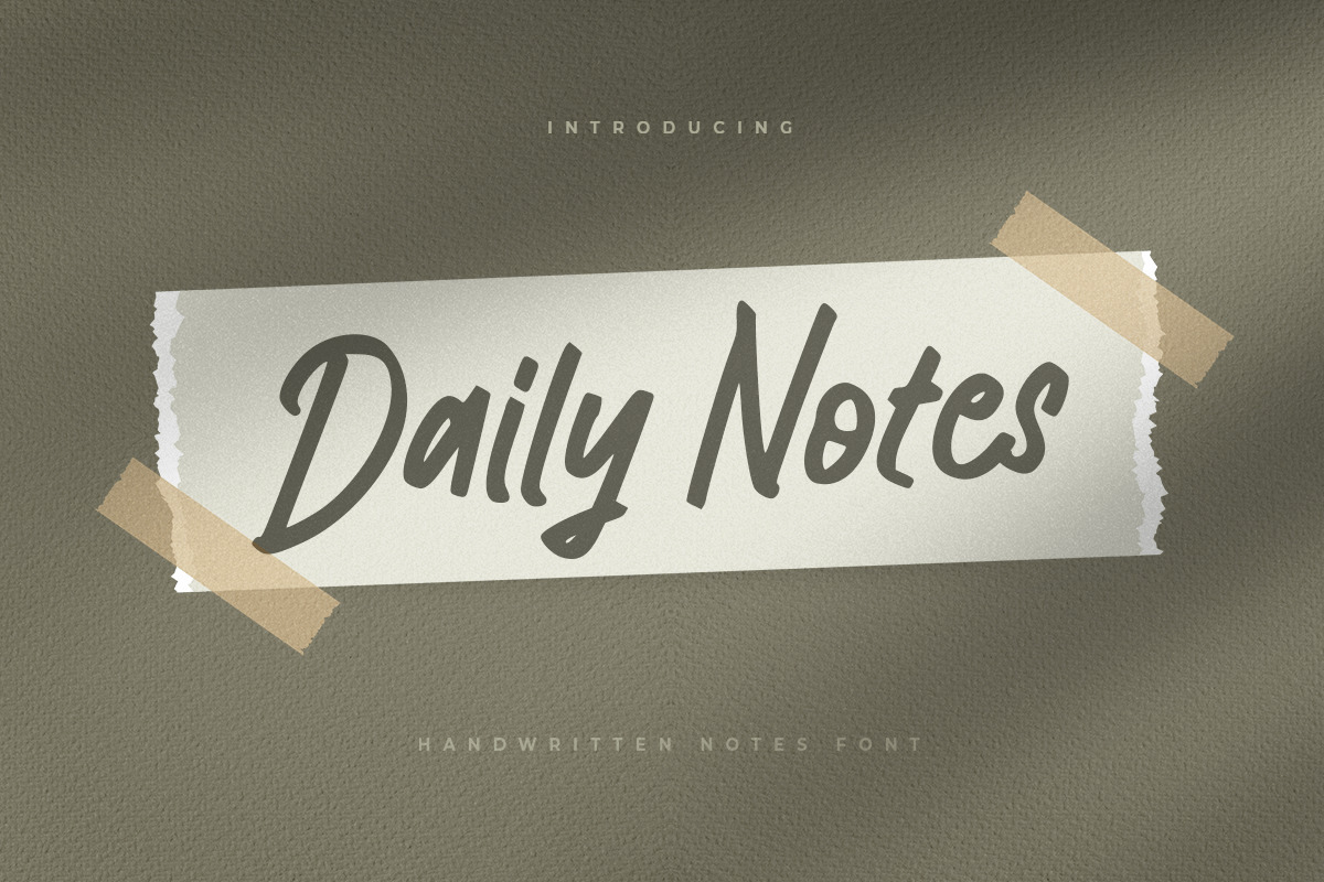 Daily Notes - Handwritten Notes Font Daily Notes - Handwritten Notes Font