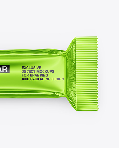 Glossy Metallic Snack Package Mockup