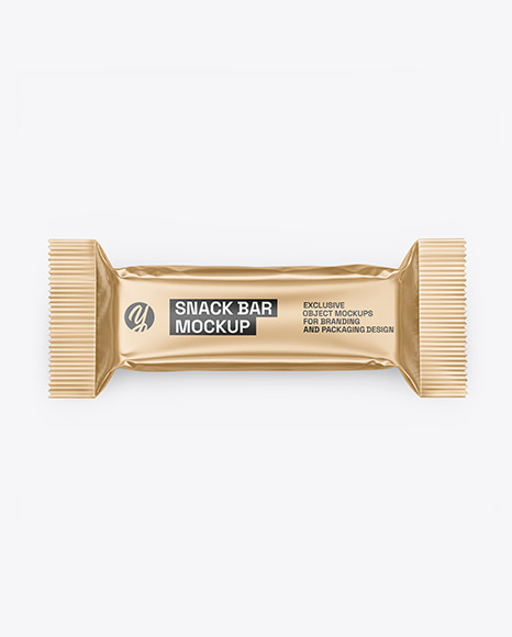 Matte Metallic Snack Package Mockup - Candy mockup