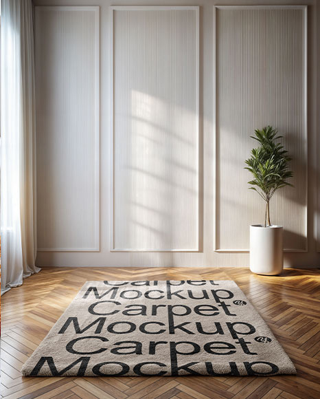 Carpet with Pile in The Room Mockup