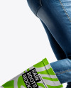 Rain Boots on Jumping Women's Legs with Jeans Mock