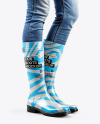 Rain Boots on Women's Legs with Jeans Mockup
