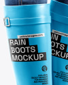 Rain Boots on Women's Legs with Jeans Mockup