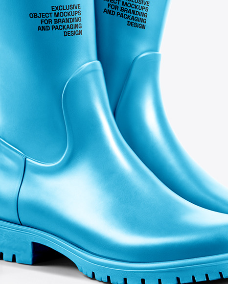 Rain Boots on Women's Legs with Jeans Mockup