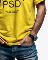 An Old Man with Sunglasses Wearing T-Shirt and Beanie Hat Mockup