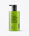 Plastic Cosmetic Bottles with Pump Cap Mockup