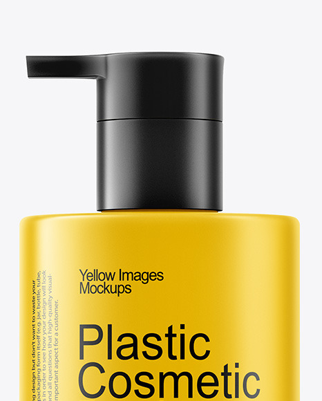 Plastic Cosmetic Bottles with Pump Cap Mockup
