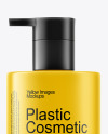 Plastic Cosmetic Bottles with Pump Cap Mockup