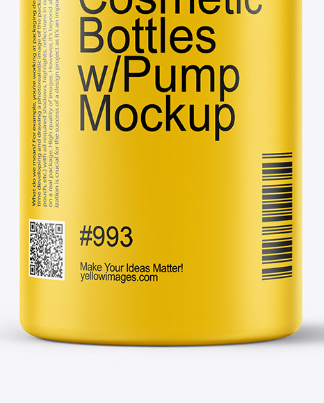 Plastic Cosmetic Bottles with Pump Cap Mockup