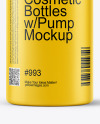 Plastic Cosmetic Bottles with Pump Cap Mockup