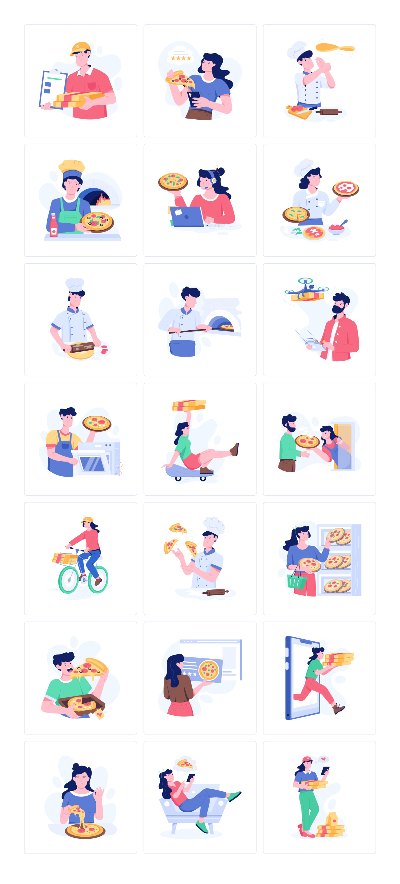 Pizza Vector Illustration Set Pizza Vector Illustration Set