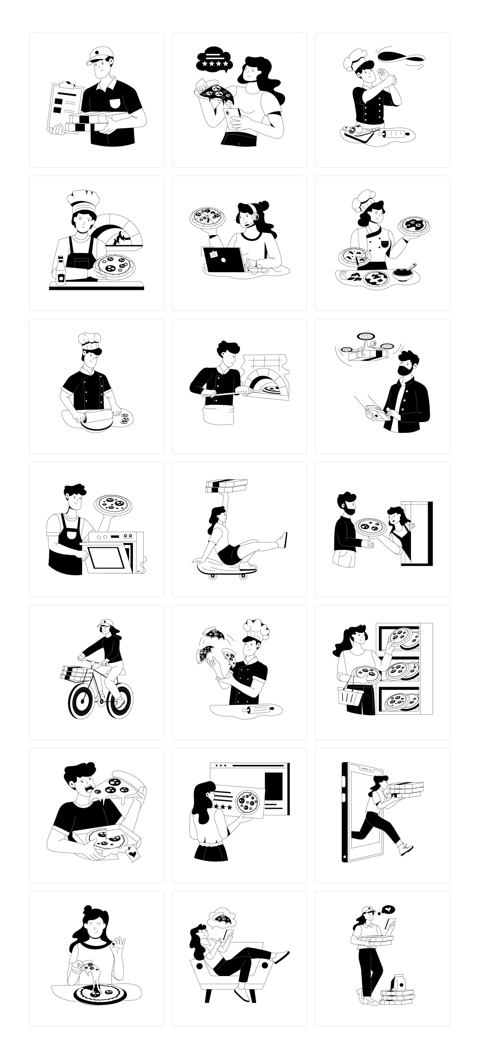 Pizza Vector Illustration Set Pizza Vector Illustration Set