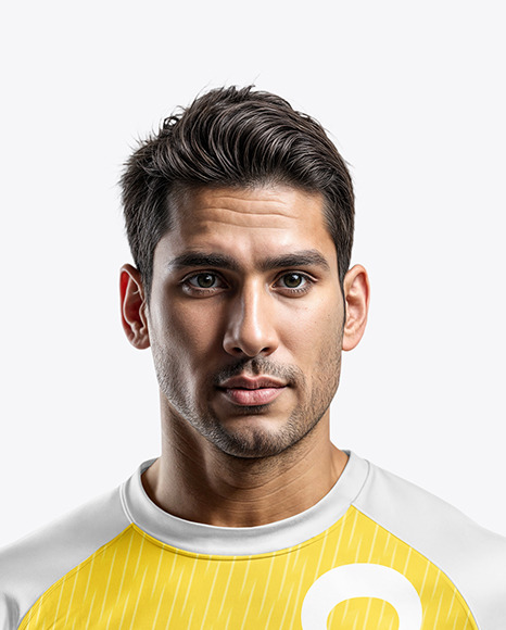 A Latino Man Wearing a Raglan Soccer Jersey and Shorts Mockup