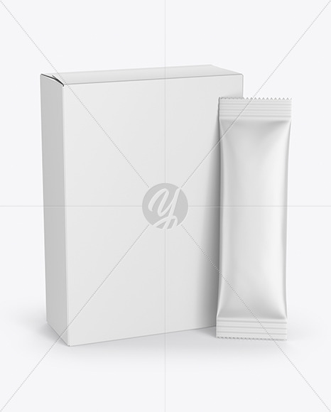 Paper Box With Matte Snack Bar Mockup