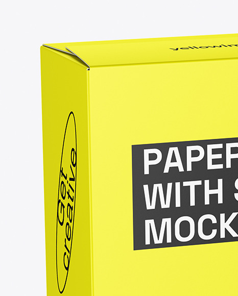 Paper Box With Matte Snack Bar Mockup