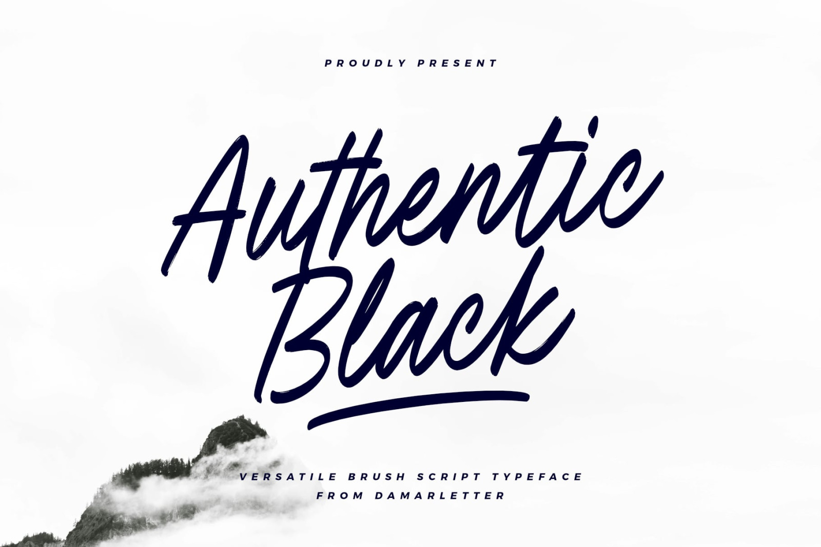 Authentic Black brush script typeface Authentic Black brush script typeface