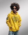 Black Man with Afro Wearing an Oversize Hoodie and Jeans Mockup