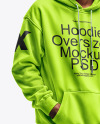 Black Man with Afro Wearing an Oversize Hoodie and Jeans Mockup